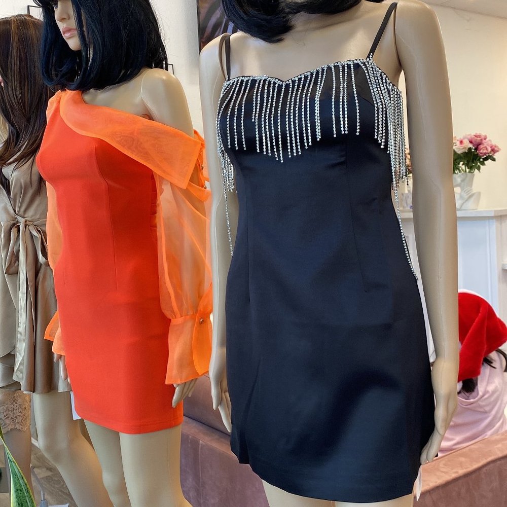 Rhinestone Fringe mini dress